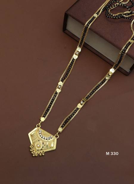 Golden New Designer Latest Fancy Wear Long Mangalsutra Collection M 330